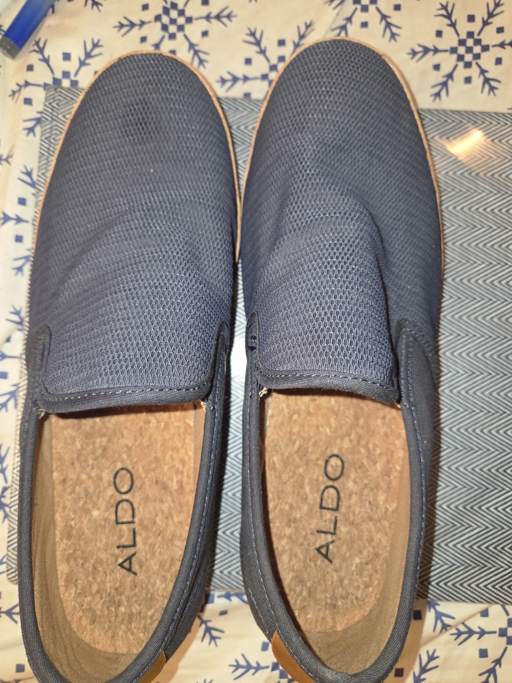 ALDO Men’s Navy Mesh Slip-On Loafers